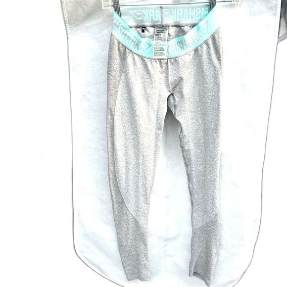 Gymshark Workout Pants Womens Medium 8 10 Grey Leggings Athletic Yoga Lifting - Picture 5 of 7